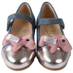 Girls Mary Jane Casual Slip On Ballerina Navy Flat